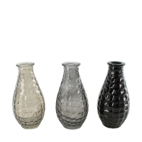 Glas-Vase 3-sort mix-grau 8,2x8,2x13,1cm 107889