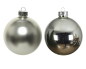 Preview: Glas-Kugeln 8cm uni ema/matt silb. 6 Stck. 140174
