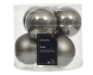 Preview: Glas-Kugeln 8cm gl./matt warm-grau 6 Stck. 140894