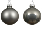 Preview: Glas-Kugeln 8cm gl./matt warm-grau 6 Stck. 140894