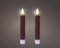 Preview: LED Spitzkerze Wachs  2,2x14,5cm burgund Kt.m.2 Stck m.Timer 489249