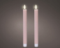 Preview: LED Spitzkerze DM 2,2cm H 24,5cm rosa Kt.m.2 Stck. m.Timer 489275