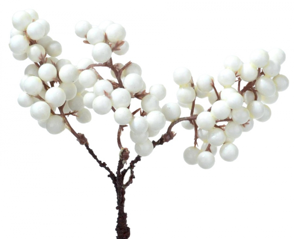 Beerendoldenpick ca. 20cm Kt.m. 12 Stck. weiss 2686-05