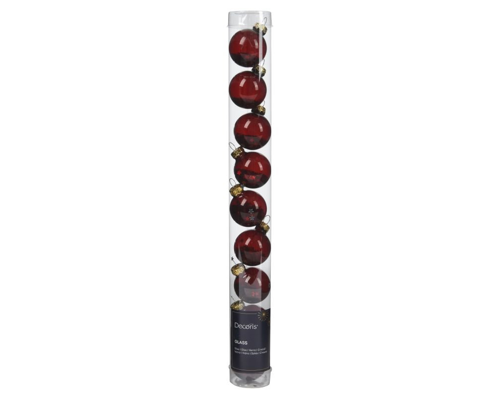 Glas-Kugeln 3cm burgund Koecher 9 Stck. 015203
