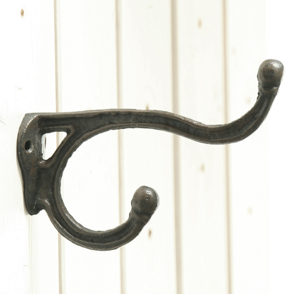 Gusseisen-Kleiderhaken antik-schwarz, ca. 16,5 x 4 x 11 cm H 50189