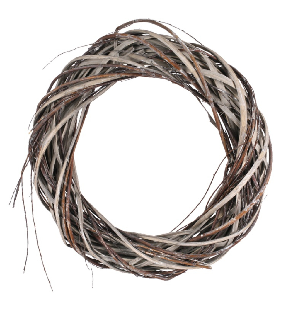 Weide/Splitt-Kranz grau gewaschen, DM35x7cm 08WSG02