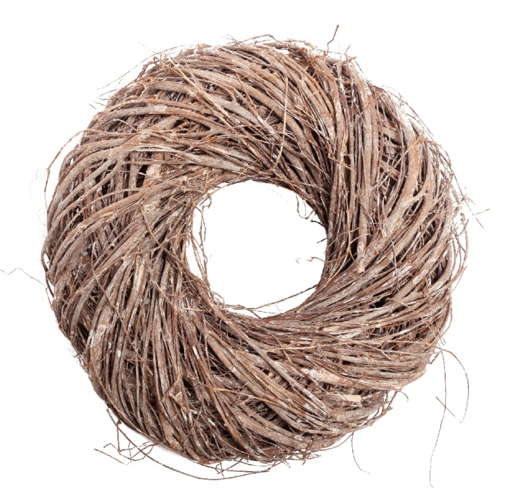 Zweig-Kranz  dick weiss gew., 45x12cm 08ZWW12