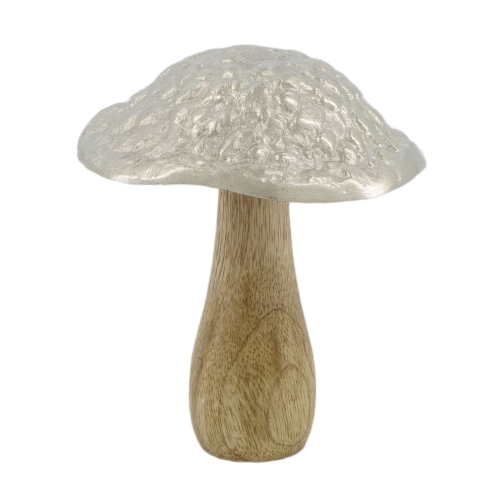 Holz-Pilz m. Silberkappe 12x12x15cm 100184