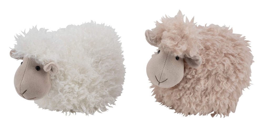 Stoffschaf mit Pluesch, 2sort. creme/weiss, 28x19x25cm 12604299