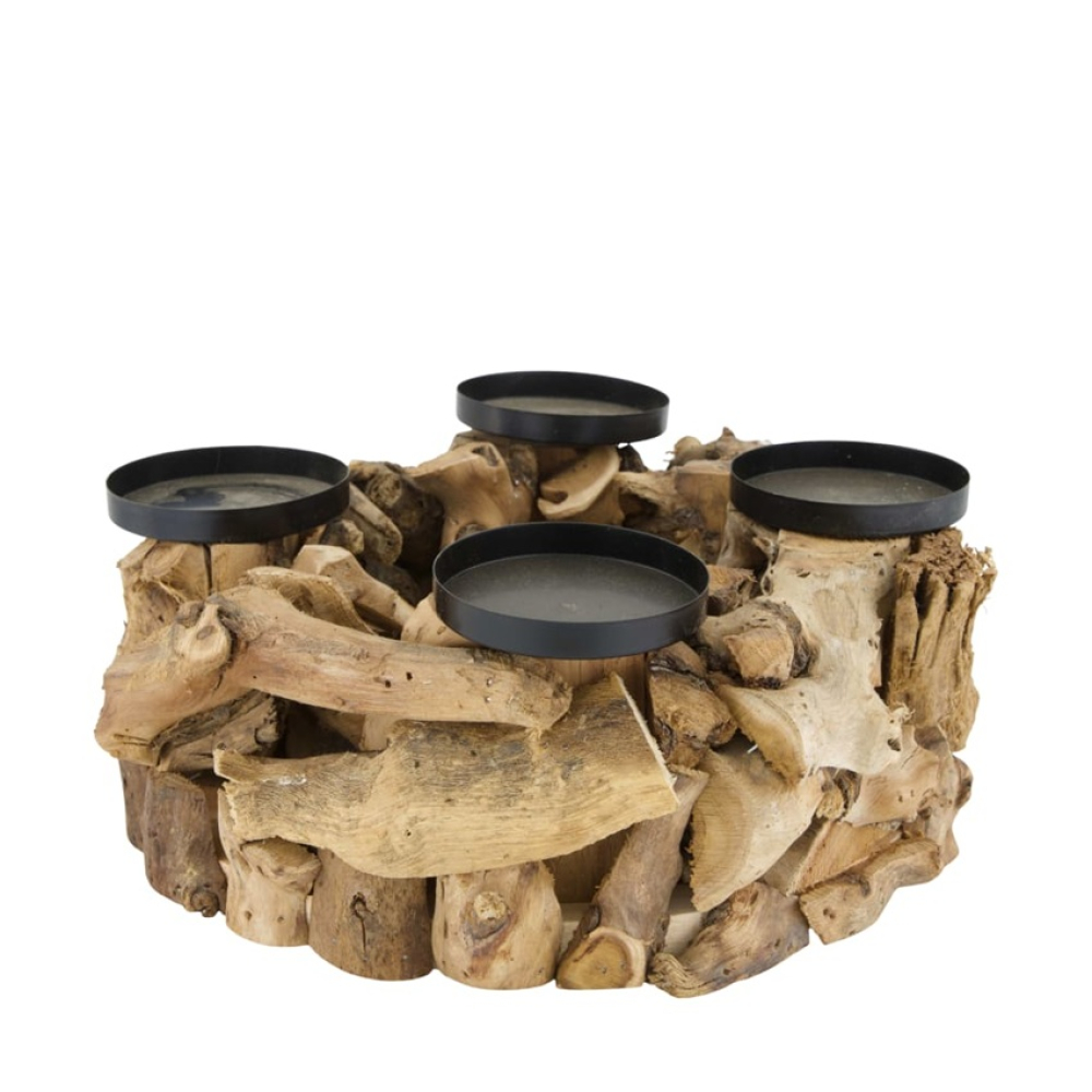 Adventkranz aus Hoelzern ca. 29cm natur 129077