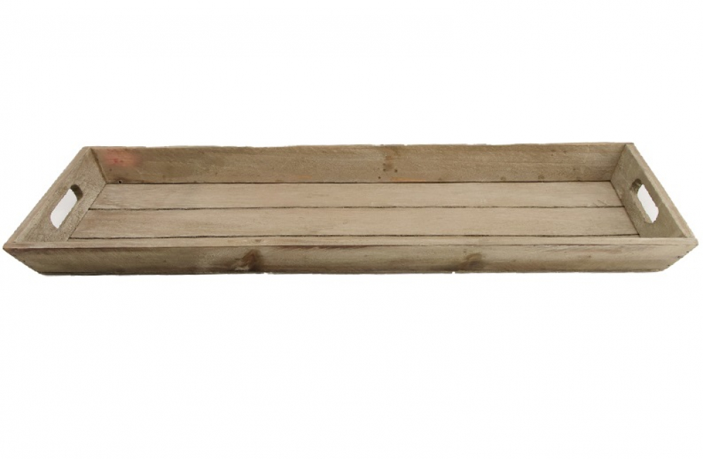 Holz-Tablett 48x20x3.5cm braun 13650-066