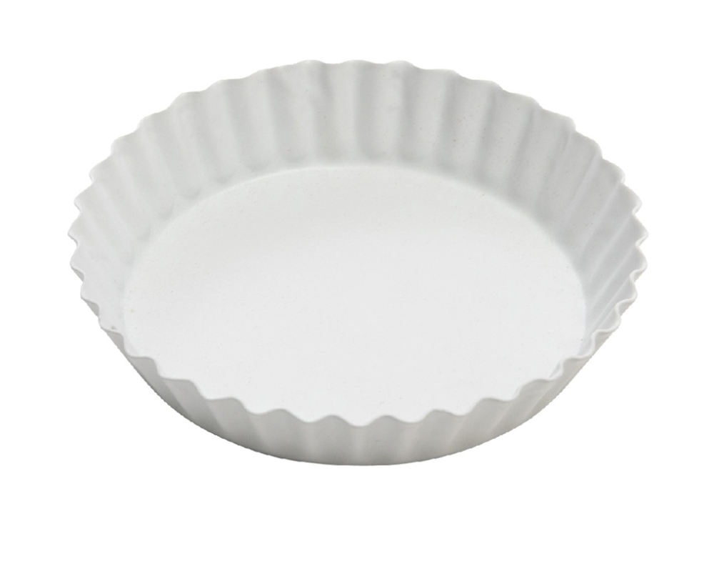 Zink-Gesteckunterlage m. geriffeltem Rand, rund weiss, DM25x3,5cm 19ZIW15