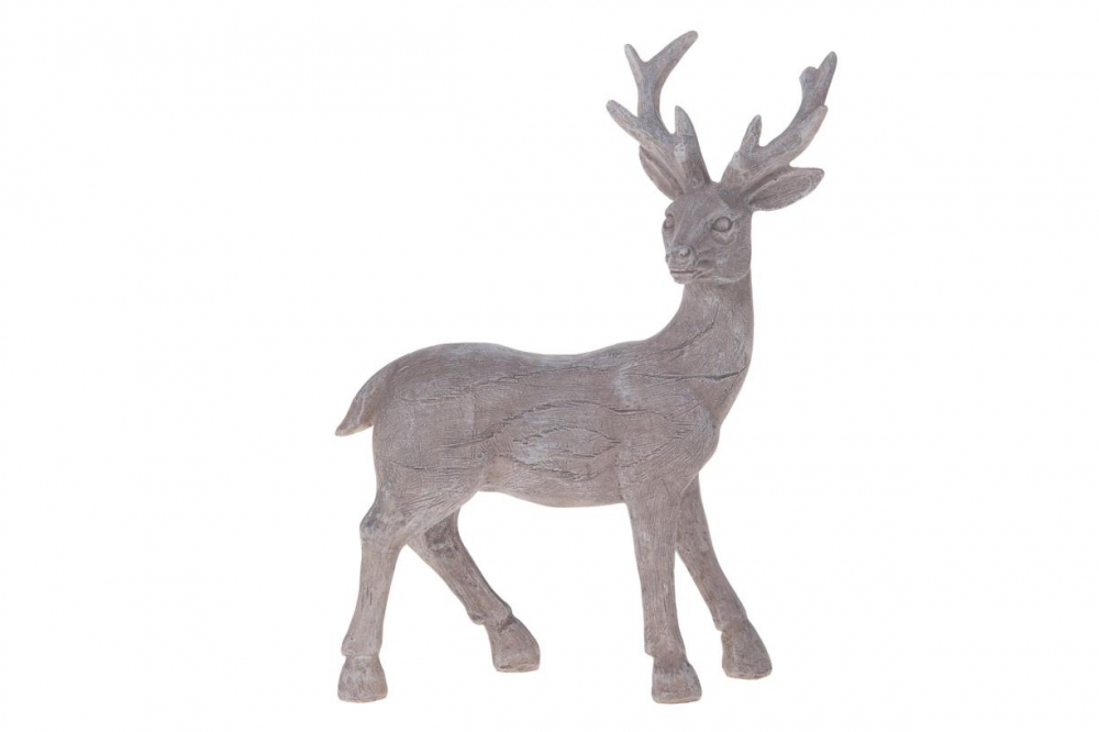 Polyresin Hirsch 17.5x5.5x27cm grau 21853-080