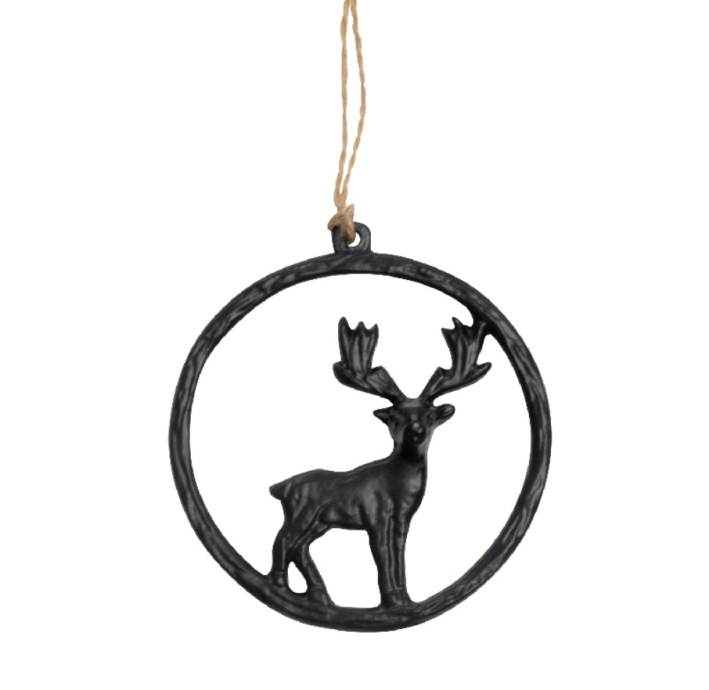 Aluminium-Hirsch im Ring schwarz, DM6,5x1cm 34ALT03