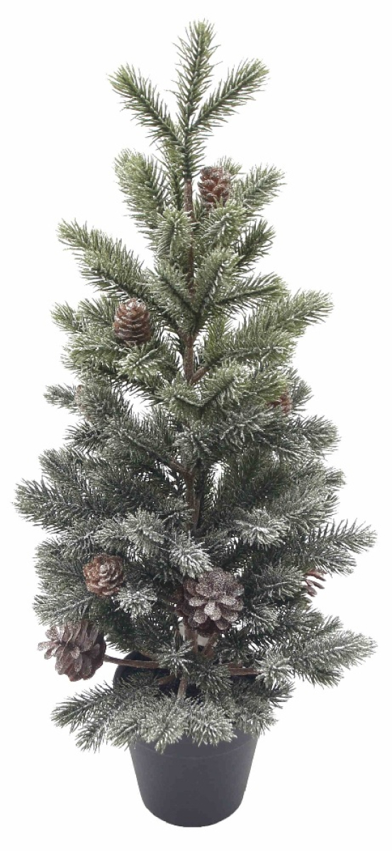 Tannenbaum im Topf gefrosted, H47cm gruen 380114-42