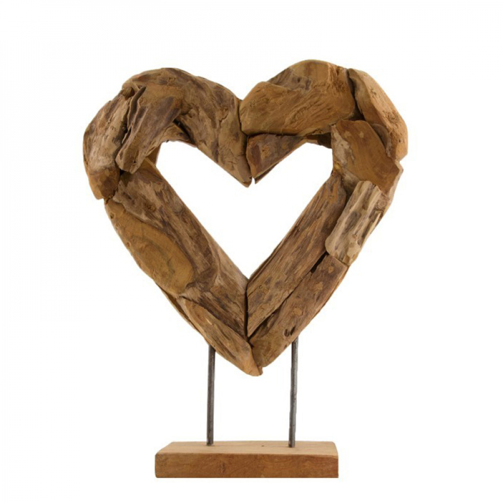 Holz-Herz offen z.Stellen 38x12x48cm natur 43300-017