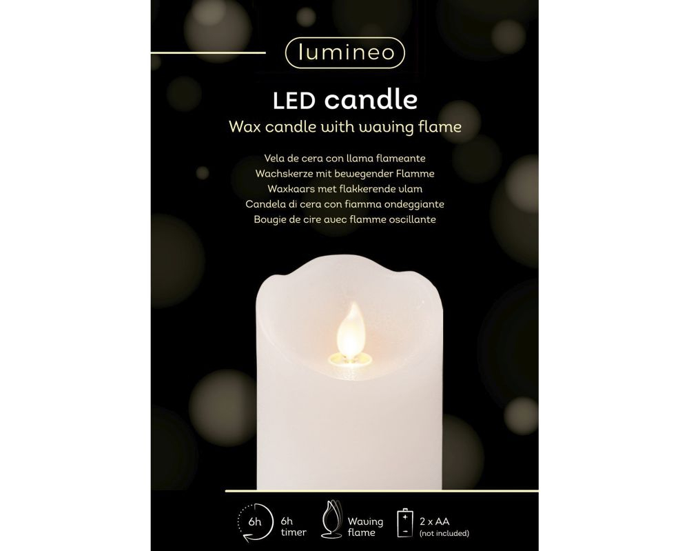 LED Flackerkerze weiss 7,5x10 cm m. Timer 485261