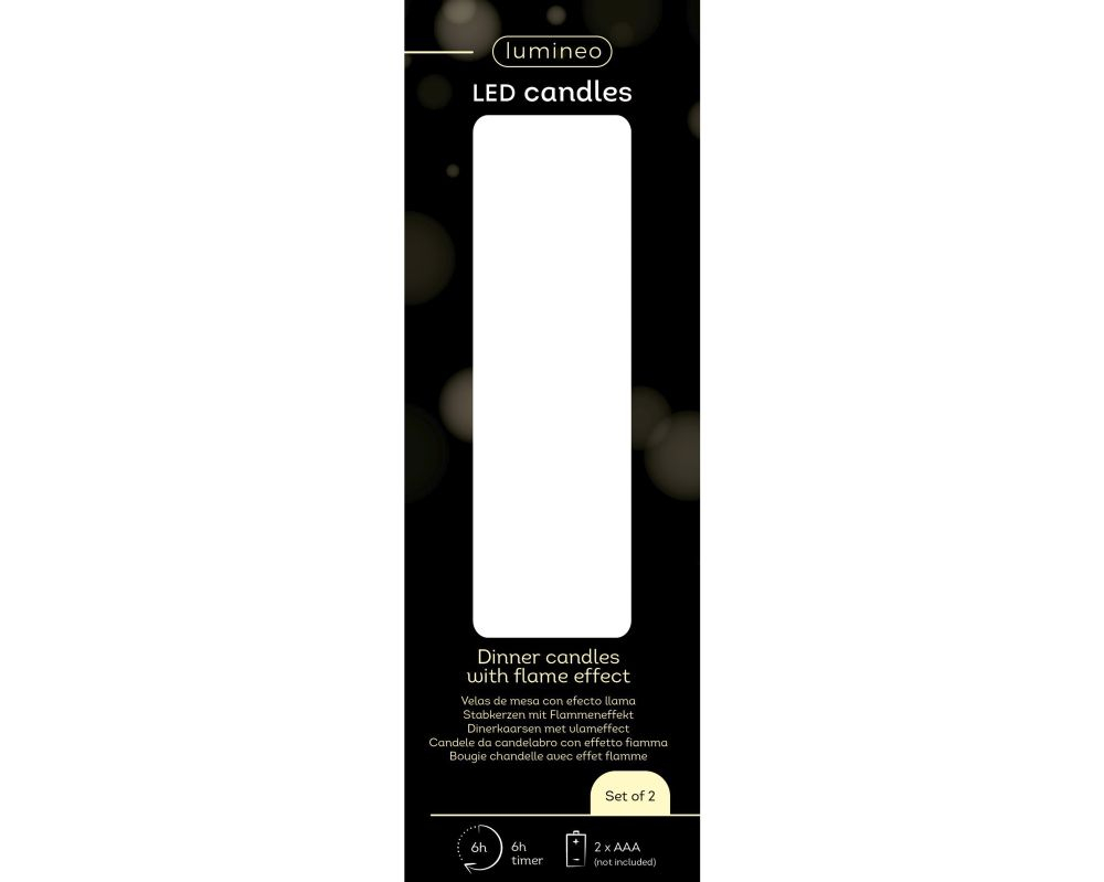 LED-Spitzkerze 2,2x14,5cm weiss Kt. 2 Stck 489179