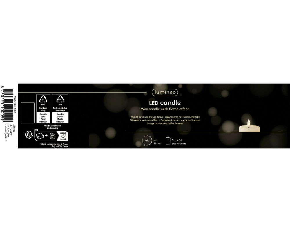 LED Wachskerze burgund 19x7cm m.Timer 489246