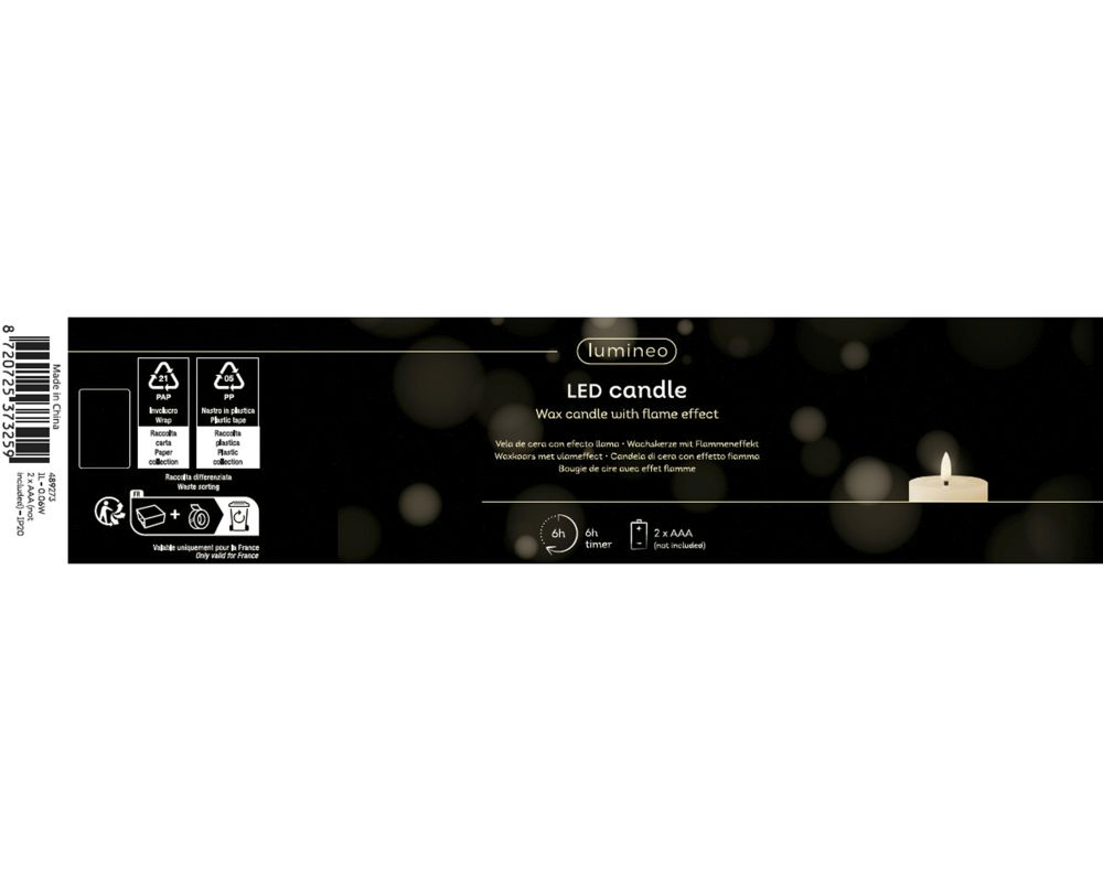 LED Wachskerze rosa 19x7cm m.Timer 489273