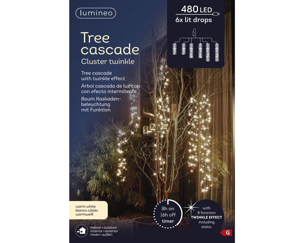LED Baumkaskade cluster 480L 2m innen/aussen 493470