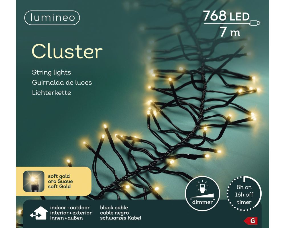 LED Clusterbel. 7m 768L soft-gold 494617