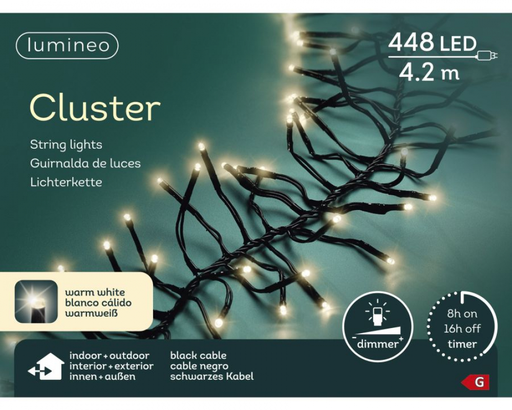 LED Clusterbel. 300cm 448L  innen + außen 494686