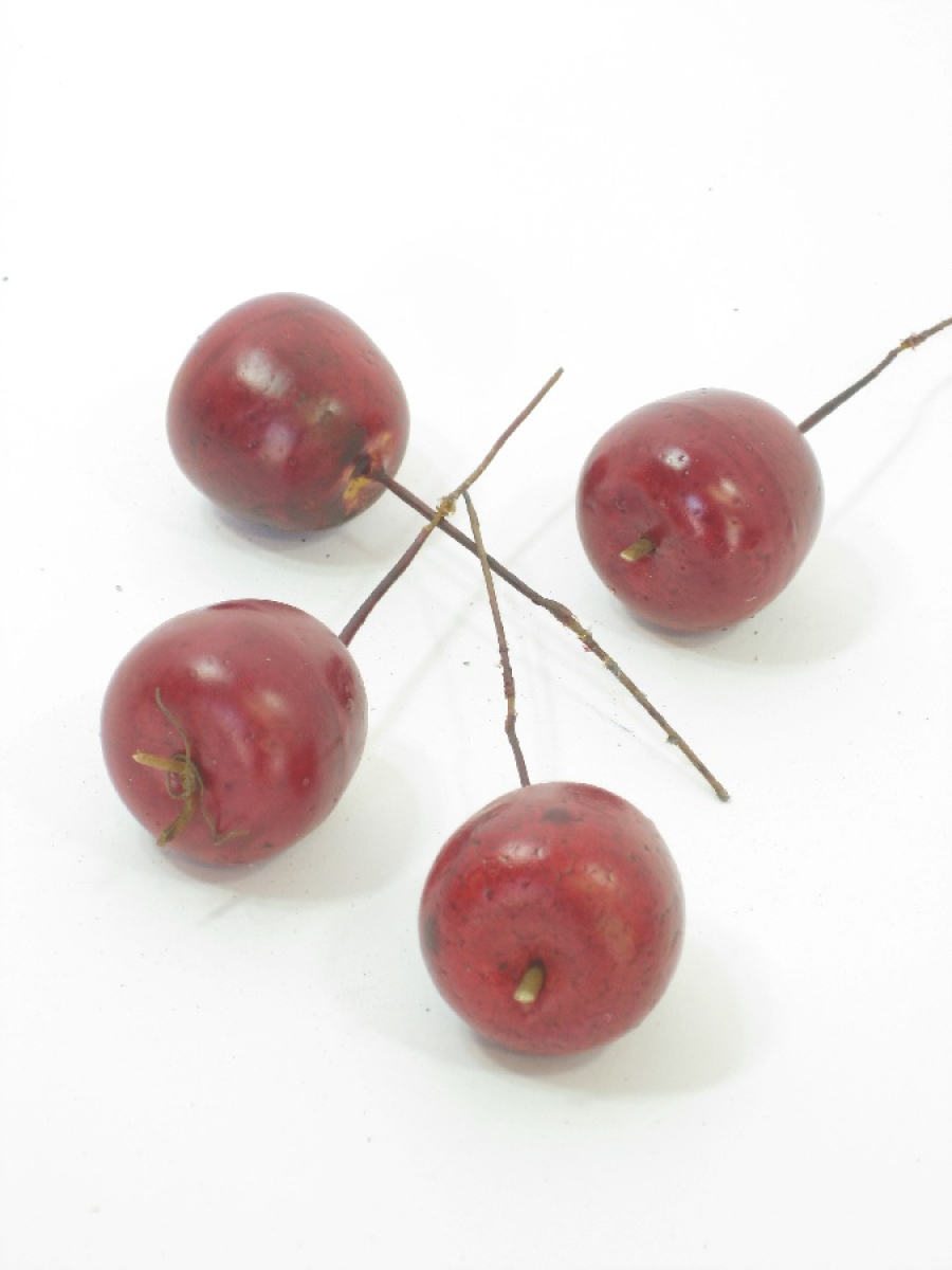 Apfel a. Draht ca. 3,5cm rot Kt. m. 24 Stck 510036-26