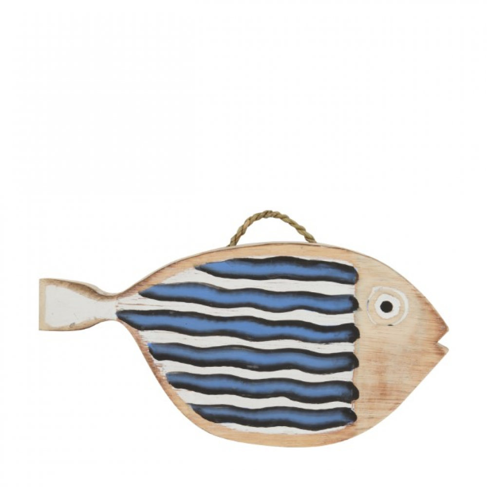 Holz-Fisch z.H. blau/natur 30x15x3cm 56259-414