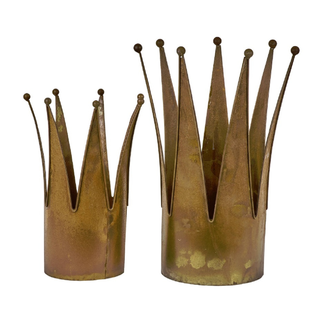 Metall-Kronen H46/35cm D20/18cm S2 rost 610894-62