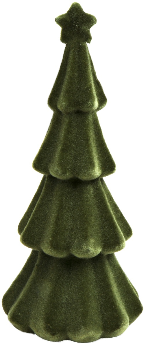 Kunststoff-Tanne gruen beflockt H30,5cm 611997-41