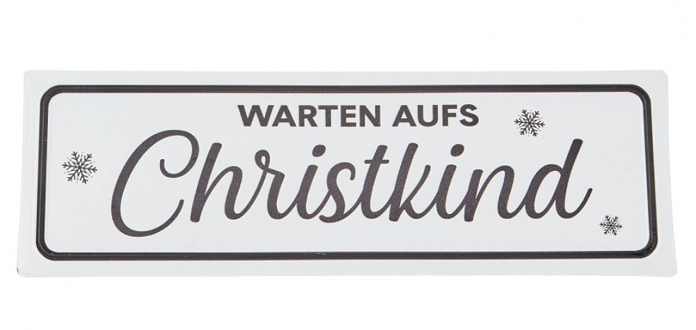 Metall-Schild Christkind" B30cm H10cm weiss-schw. 615737-11"