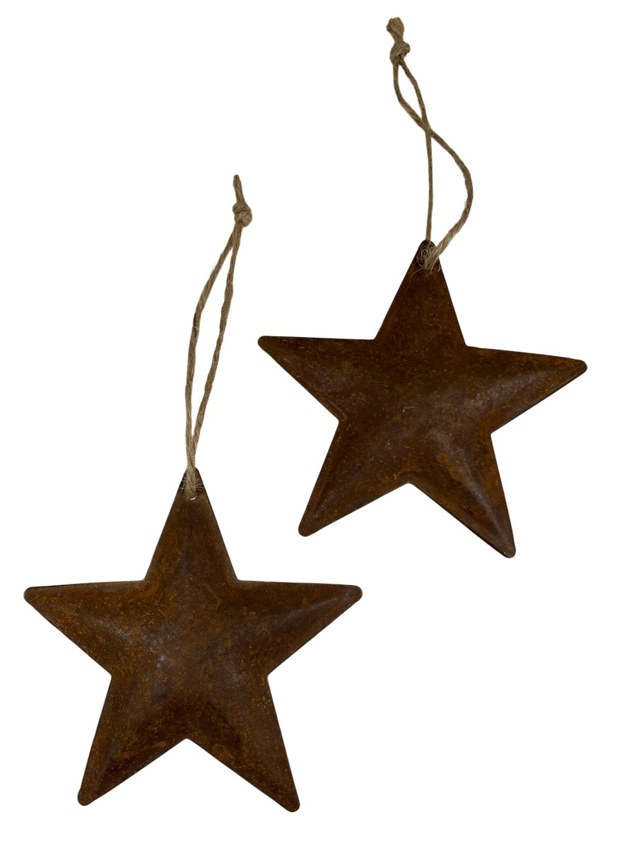 Metall-Stern z.Haengen, D9,5x1,5cm H18cm Box m. 2 Stck rost 615786-65