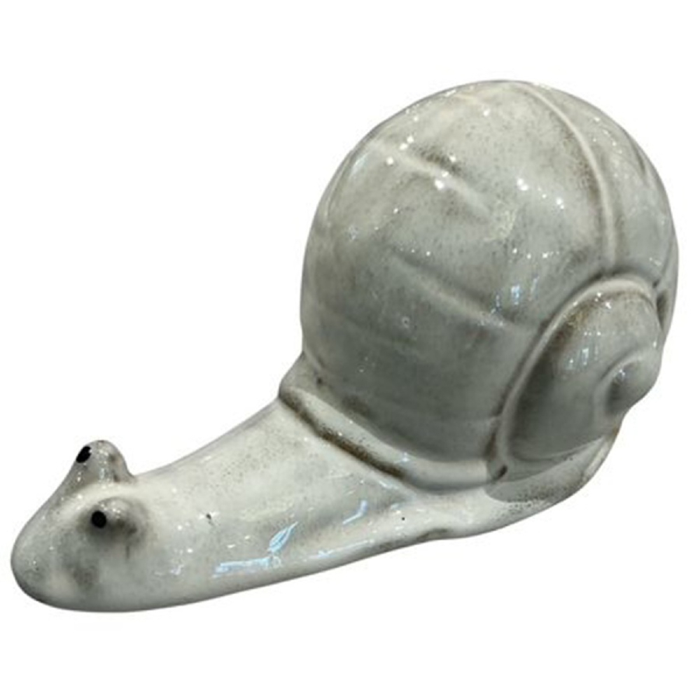 Keramik-Schnecke, L15,3 H8,2cm braun/creme 618282-62