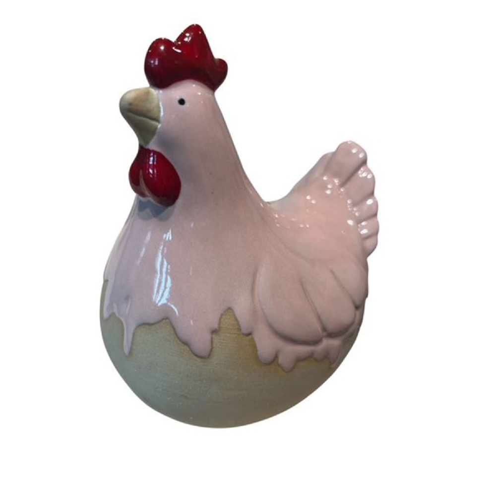 Keramik-Huhn, 12x9.1x13.6cm pink 618298-22
