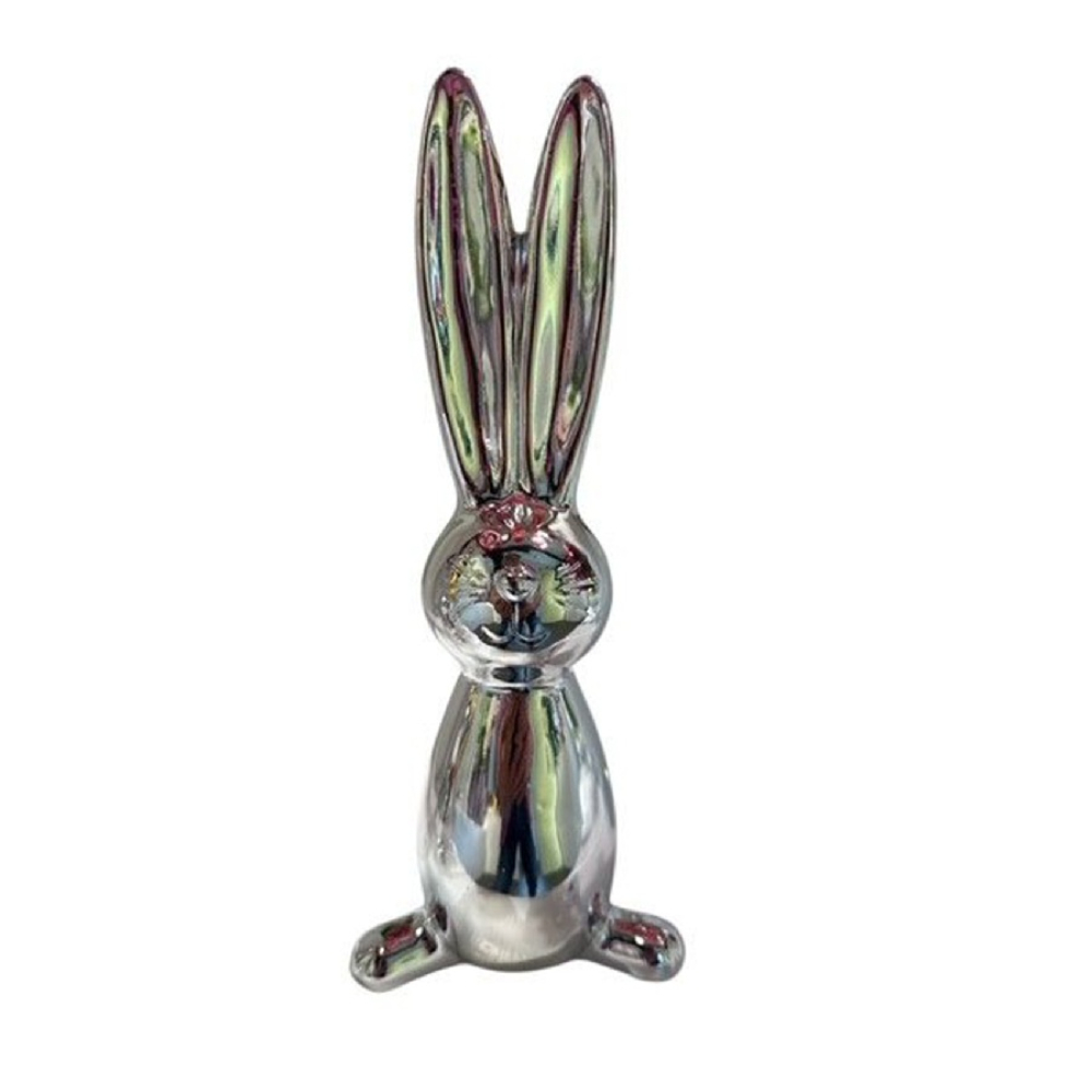 Poly-Hase stehend, 7,5x5,5x17cm silber 618550-91