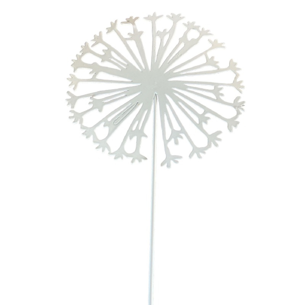 Metall-Stecker Pusteblume, B15 H15, ges. H45cm weiss 640341-11