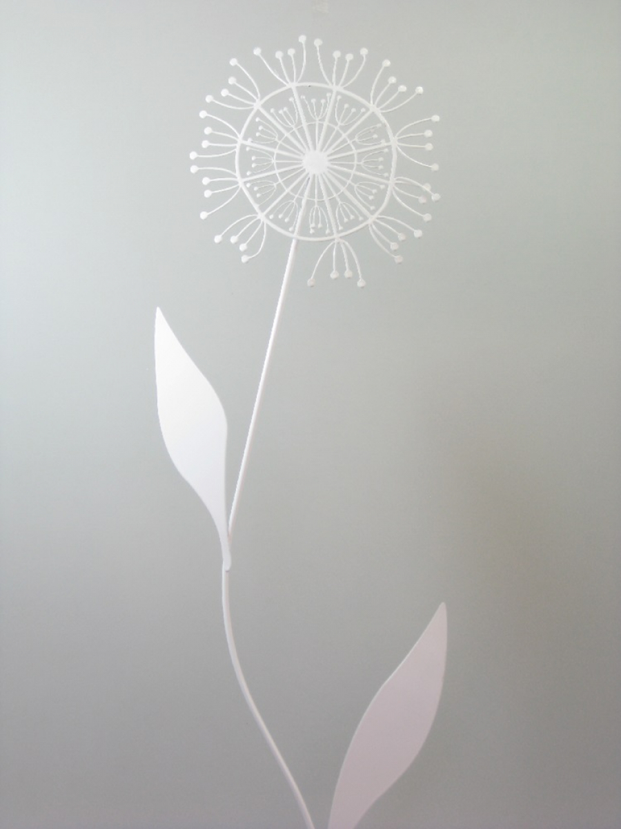 Metall-Stecker Pusteblume, D15 Stab: 60cm weiss 640379-11