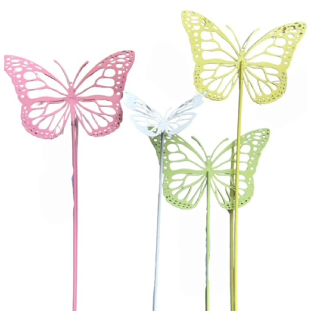 Metall-Schmetterling a.St. L25cm B11cm h gelb/h violett/h gruen sort. 640728-86