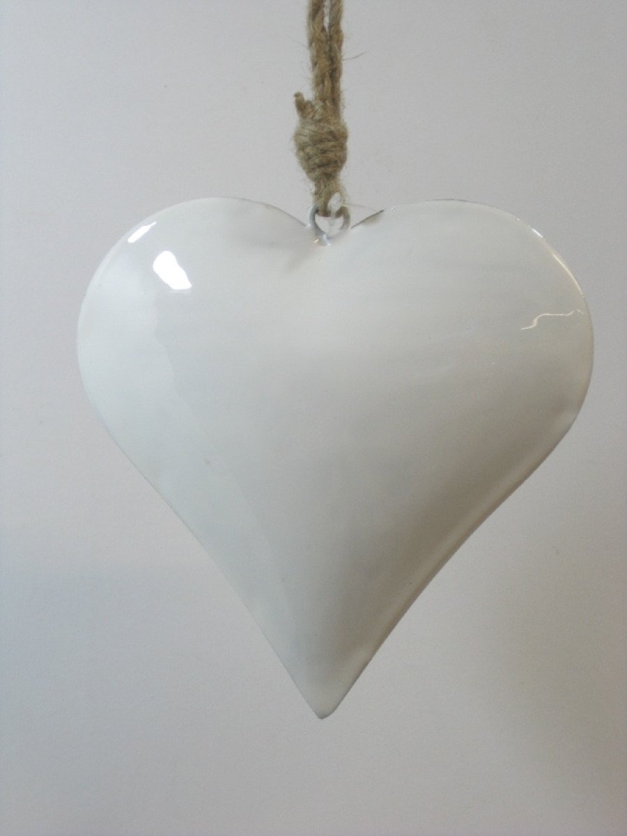 Herz zum Haengen 3-D, D15cm weiss 660169-11