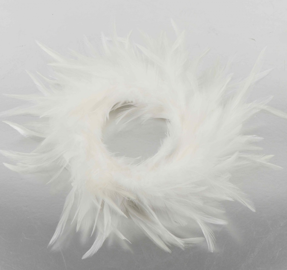 Feder-Kranz Fluffi" D20cm weiss 660221-11"