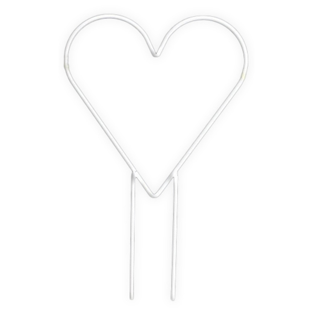 Metall-Stecker Herz, m/2 picks, 30 x H 31cm, L 46,5 cm weiss 660731-11