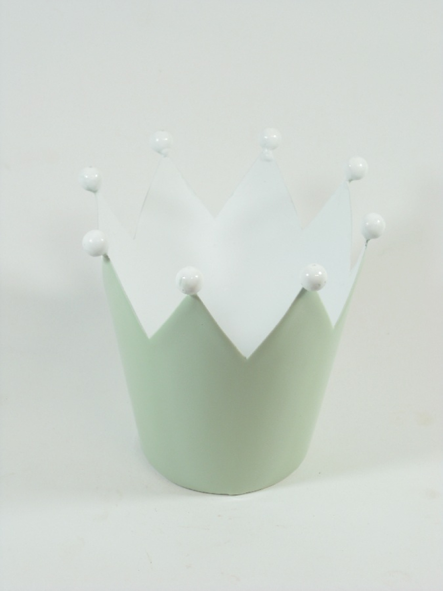 Metall-Krone H11cm D11cm T6,7cm hellgruen 700187-41