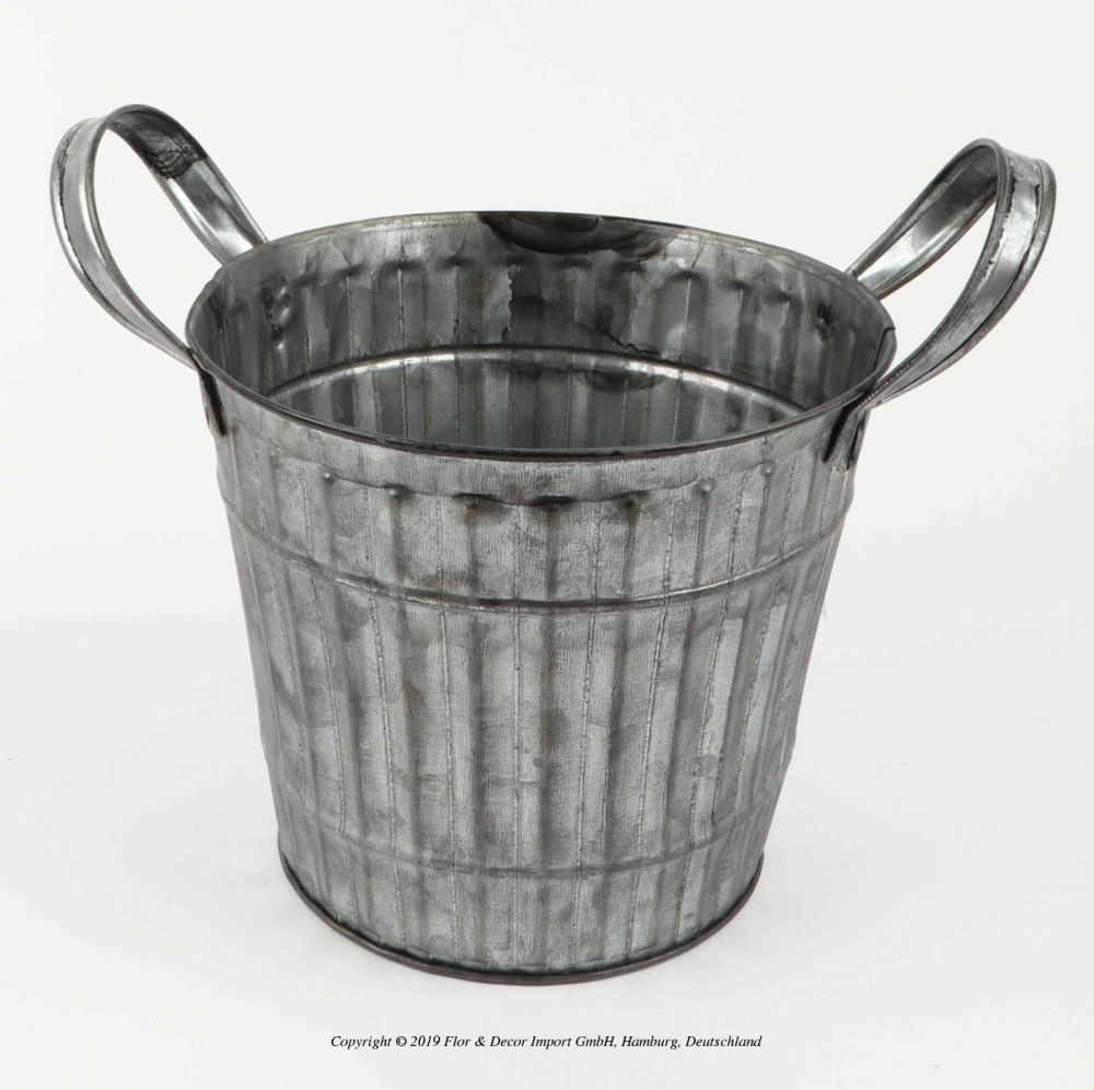 Metall-Pflanztopf B13cm H15cm T18cm grau 700547-72