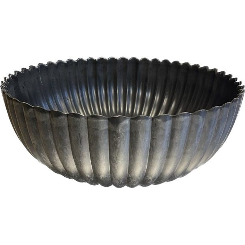 Kunststoff-Schale geriffelt. D15 H6cm schwarz 720012-75