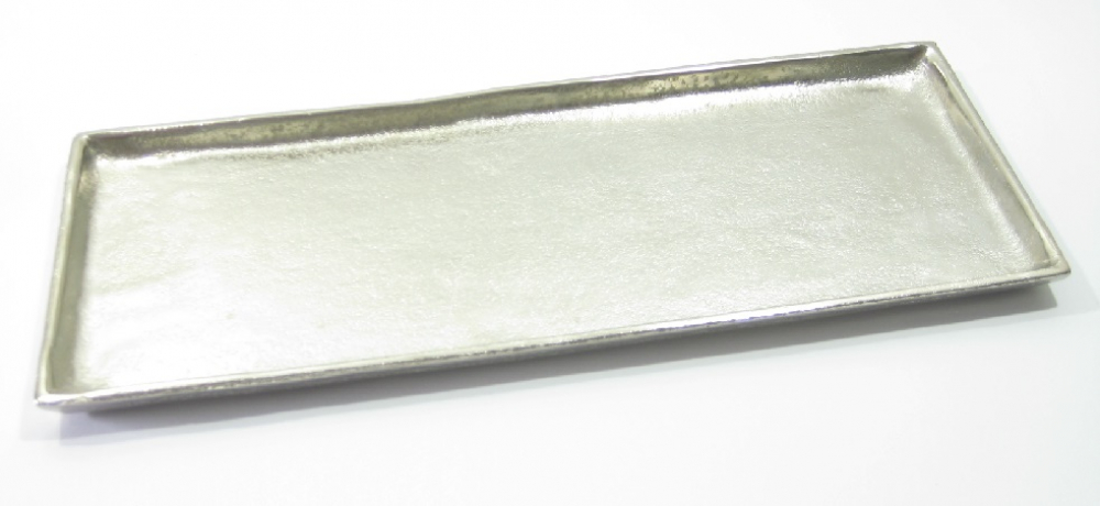 Metall-Tablett L40cm B18cm silber 760216-91