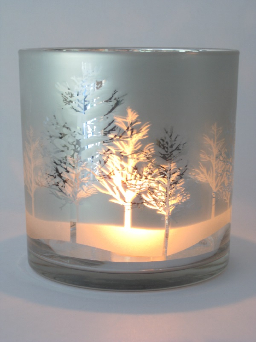 Windlichtglas H15cm D15cm weiss 810176-11