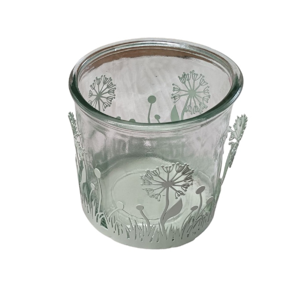 Windlichtglas Wiese, D10 H10cm mint 810440-47