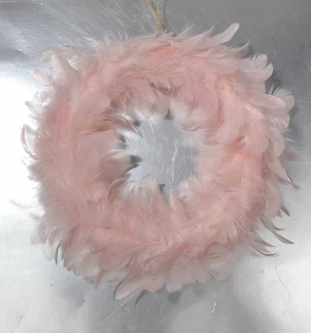 Federkranz D10cm auf Styropor-/Plastik-Grund pink 920046-22