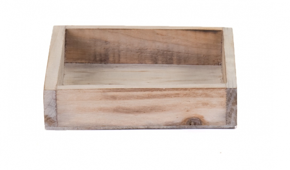 Holz-Tablett 14x14x3cm natur-gewaschen 95370-298